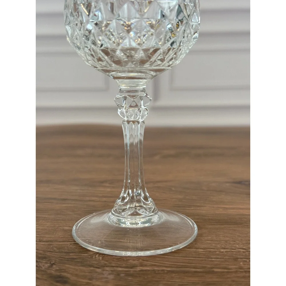 VTG PAIR (2) Cristal D'arques Verres a Pied Longchamp‎ No 5 Crystal Stemglasses